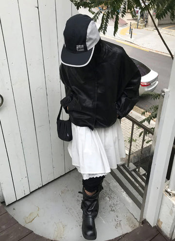 SOFT HIGH-NECK LEATHER JUMPER
